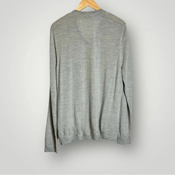 Ted Baker 100% Merino Wool V Neck Sweater Size 3XL Long Sleeve Pullover Gray - Picture 3 of 7